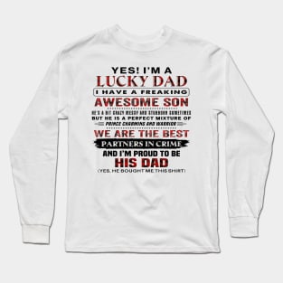 I'm A Lucky Dad I Have A Freaking Awesome Son Father's Day Long Sleeve T-Shirt